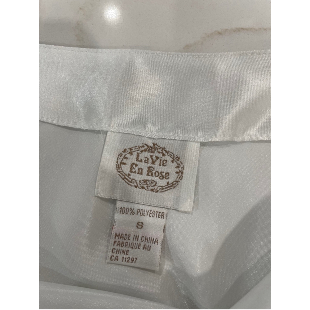 Vintage La Vie En Rose Slip Dress S Maxi White Bridal Trad Wife Y2K Rosette Prom - Picture 10 of 12